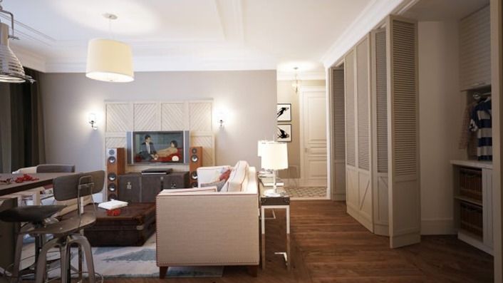 Описание: гостиная в дизайне 3-комнатной квартиры